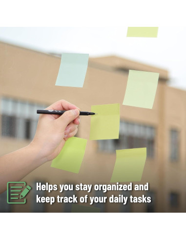 Notas Adhesivas Mr. Pen 3x3" Verde 12 Blocs 600 Hojas