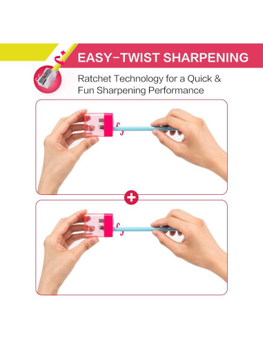 Afilador de lápiz manual Deli E0526 doble orificio con tapa