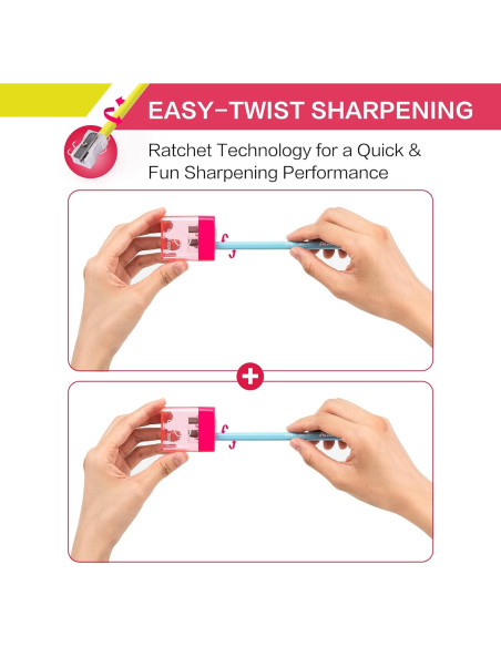 Afilador de lápiz manual Deli E0526 doble orificio con tapa