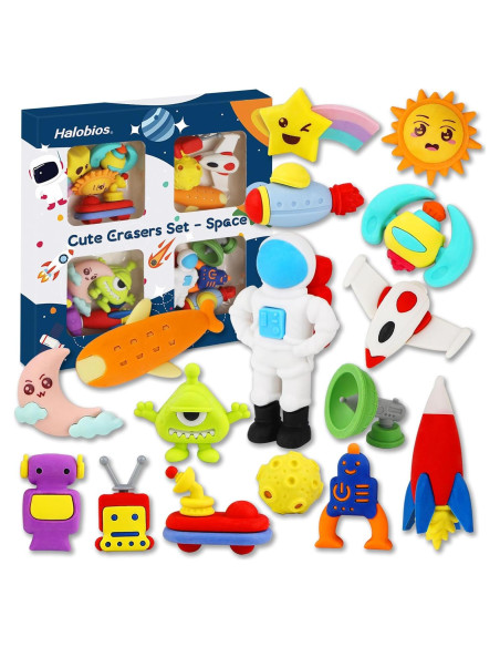 Juego de Borradores Halobios Espaciales para Niños - 16 Piezas