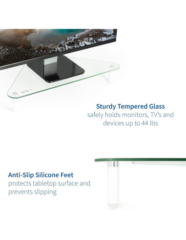 Soporte Elevador Ergonómico VIVO STAND-V000Q Vidrio Triangular