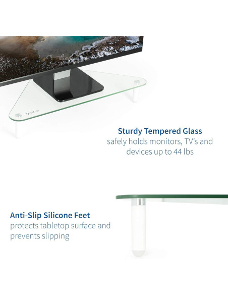 Soporte Elevador Ergonómico VIVO STAND-V000Q Vidrio Triangular