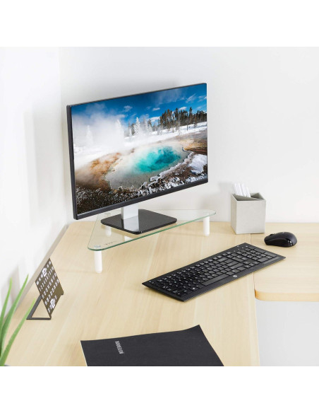 Soporte Elevador Ergonómico VIVO STAND-V000Q Vidrio Triangular