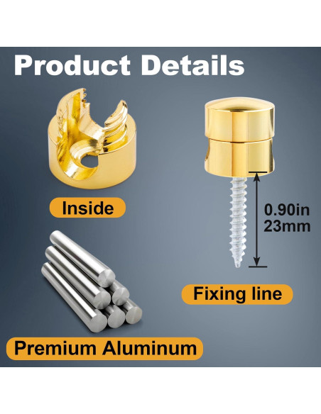 3 Soportes de Cable de Metal BEIQIYA Dorado para Escritorio