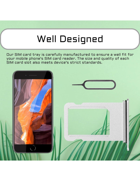 Bandeja de Tarjeta SIM Plateada para iPhone 8 Plus A1864 A1897 A1898