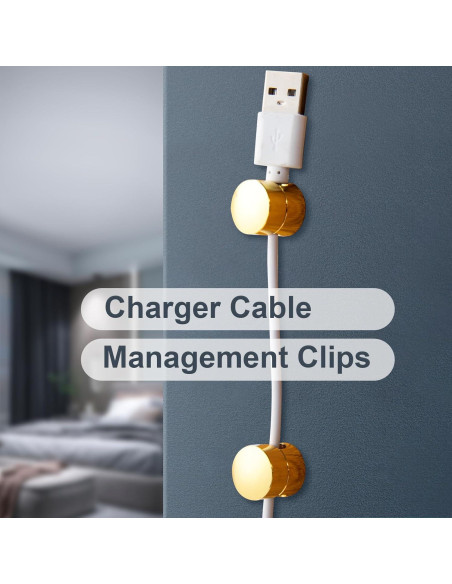 3 Soportes de Cable de Metal BEIQIYA Dorado para Escritorio