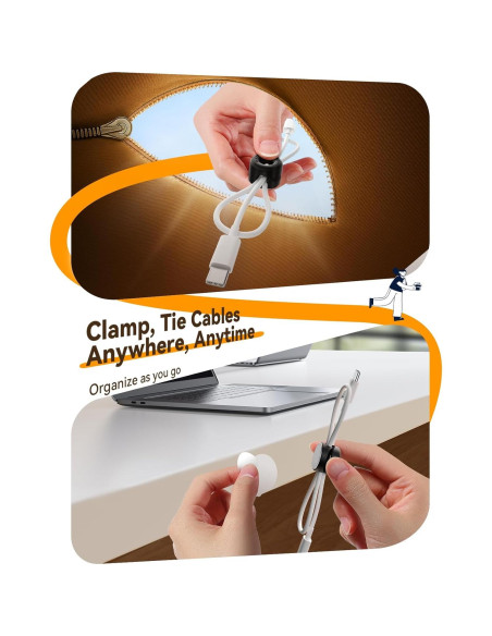 Organizador de Cables JOYROOM Clips de Silicona 8 Pack