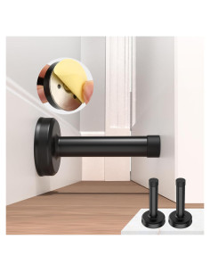 Topes de Puerta Profasion 2 Paquete Acero Inoxidable Negro