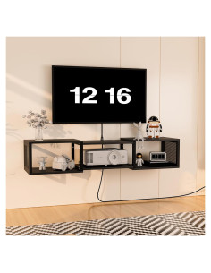 Soporte de TV Flotante HOOBRO 55" con Toma de Corriente
