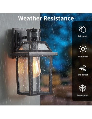 Luz de Porche Exterior YISURO con Sensor de Movimiento 3 Modos