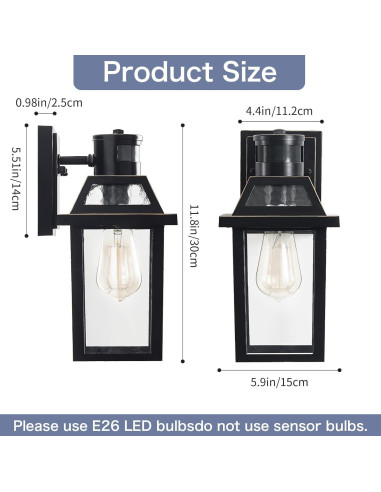 Luz de Porche Exterior YISURO con Sensor de Movimiento 3 Modos