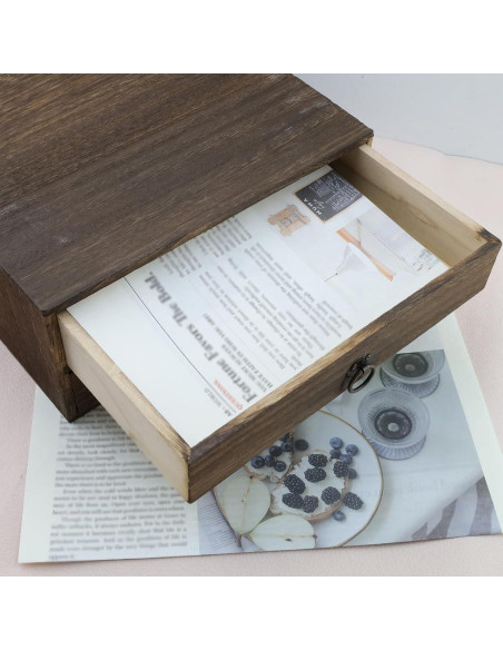 Organizador de Escritorio de Madera Tighall 2 Cajones Vintage