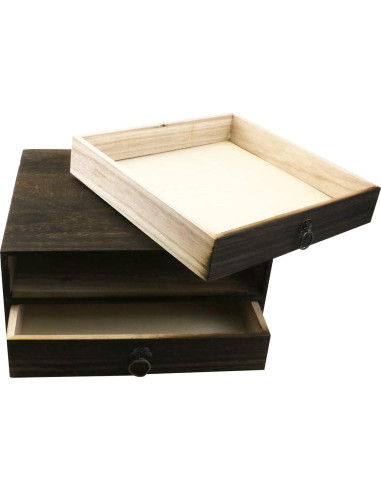 Organizador de Escritorio de Madera Tighall 2 Cajones Vintage