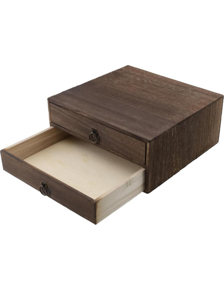 Organizador de Escritorio de Madera Tighall 2 Cajones Vintage