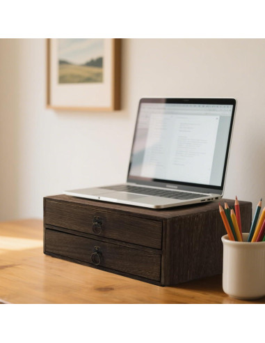 Organizador de Escritorio de Madera Tighall 2 Cajones Vintage