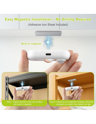 Luces LED con Sensor de Movimiento FLETERGIB, Paquete de 6