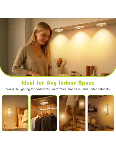 Luces LED con Sensor de Movimiento FLETERGIB, Paquete de 6