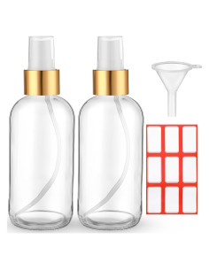 Fumete 2 Botellas de Vidrio 120ml Reutilizables con Etiquetas y Embudo
