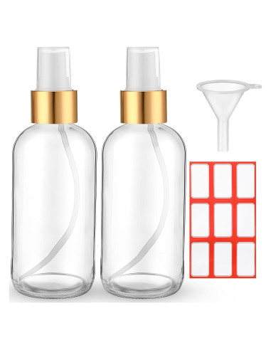 Fumete 2 Botellas de Vidrio 120ml Reutilizables con Etiquetas y Embudo