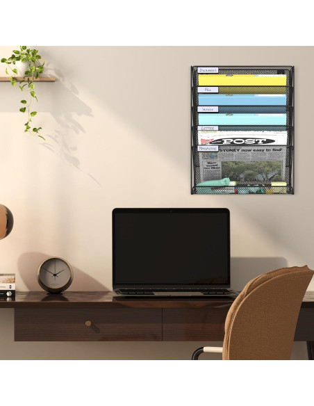 Organizador de Archivos Colgante BOHDK 6 Niveles Pared Negro