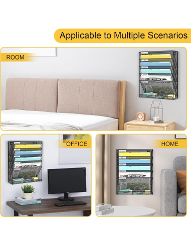 Organizador de Archivos Colgante BOHDK 6 Niveles Pared Negro