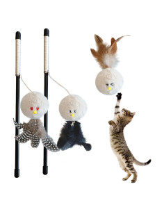 Juguete Interactivo para Gatos Veinbuty 3 PCS con Plumas