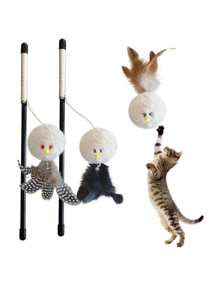 Juguete Interactivo para Gatos Veinbuty 3 PCS con Plumas