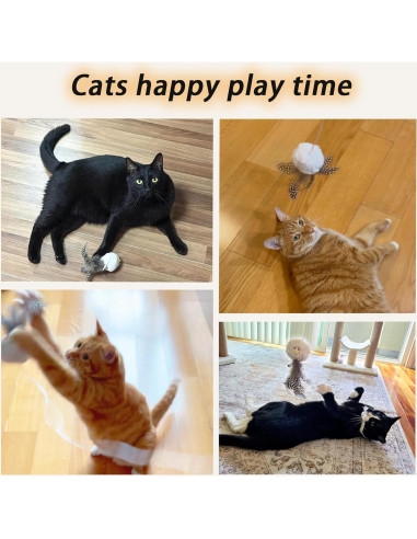 Juguete Interactivo para Gatos Veinbuty 3 PCS con Plumas