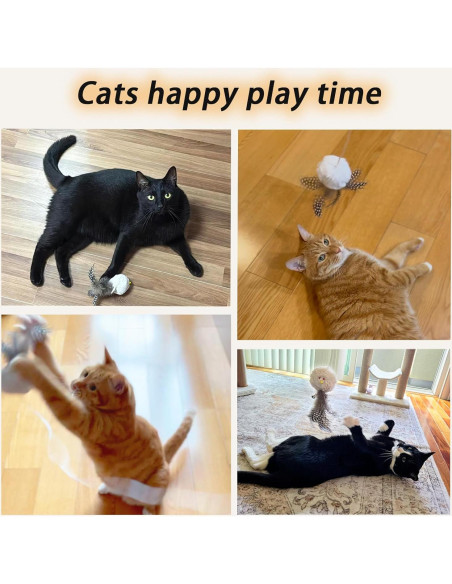 Juguete Interactivo para Gatos Veinbuty 3 PCS con Plumas