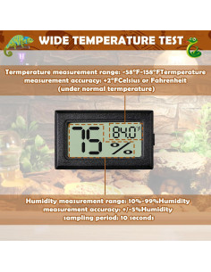 Termómetro Digital y Higrómetro para Reptiles Vodolo 2PCS 2