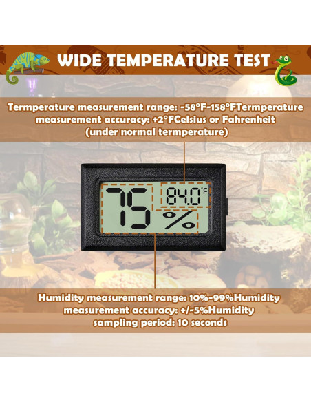 Termómetro Digital y Higrómetro para Reptiles Vodolo 2PCS