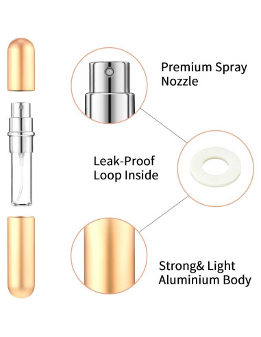 Boao 10 Piezas Atomizador de Perfume Rellenable 5 ml Viaje