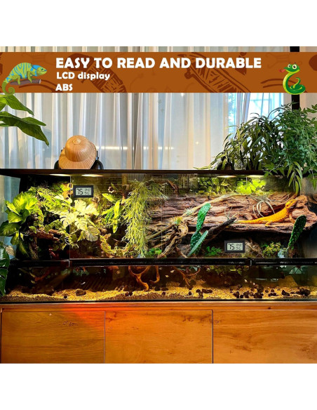 Termómetro Digital y Higrómetro para Reptiles Vodolo 2PCS