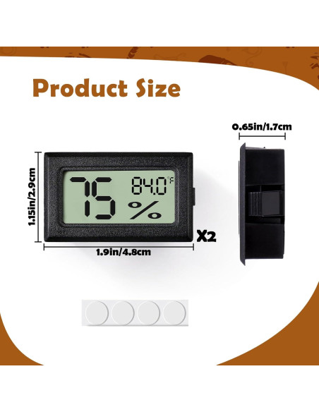 Termómetro Digital y Higrómetro para Reptiles Vodolo 2PCS