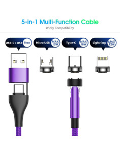 Cable de Carga Magnético 5 en 1 Ankndo 0.91m/1.83m/3.05m 2