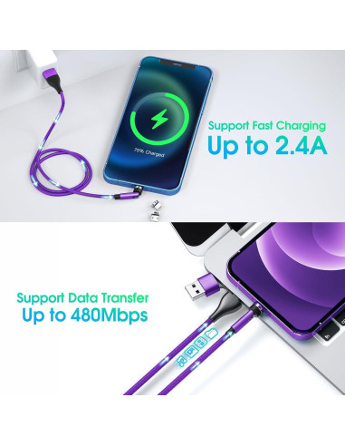 Cable de Carga Magnético 5 en 1 Ankndo 0.91m/1.83m/3.05m