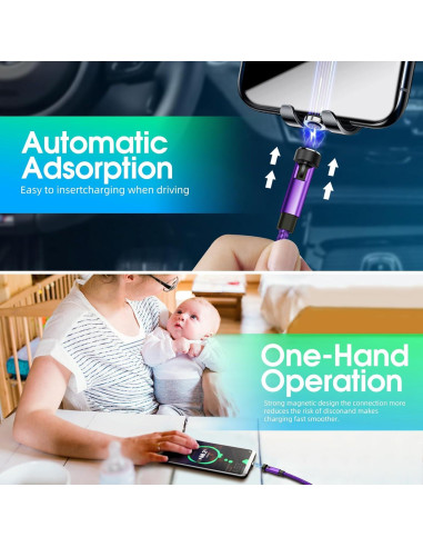 Cable de Carga Magnético 5 en 1 Ankndo 0.91m/1.83m/3.05m