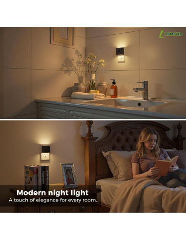 L LOHAS Luz Nocturna con Sensor de Movimiento 2-Pack 3000K