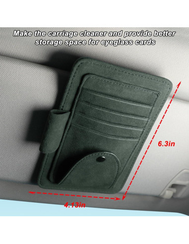 Organizador de Visera de Coche Mandark Verde, Almacenamiento Multifuncional
