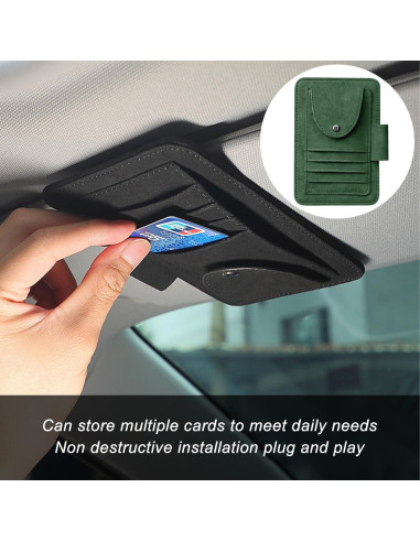 Organizador de Visera de Coche Mandark Verde, Almacenamiento Multifuncional