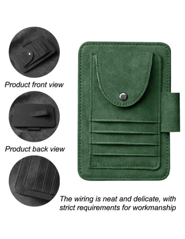 Organizador de Visera de Coche Mandark Verde, Almacenamiento Multifuncional