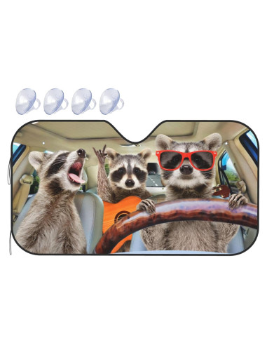 Parasol para Parabrisas de Coche Begarm 130 x 70 cm Mapaches