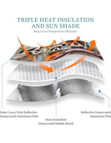 Parasol para Parabrisas de Coche Begarm 130 x 70 cm Mapaches