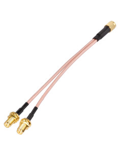 Cable divisor coaxial Superbat RP-SMA macho a doble hembra 15cm