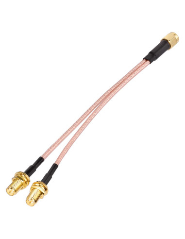 Cable divisor coaxial Superbat RP-SMA macho a doble hembra 15cm