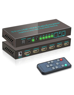 Conmutador HDMI SkycropHD 4K 60Hz 5 en 1 con extractor de audio