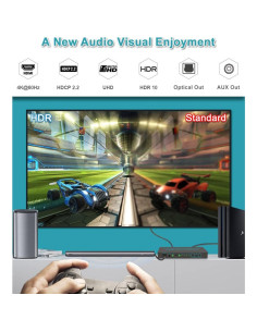 Conmutador HDMI SkycropHD 4K 60Hz 5 en 1 con extractor de audio 2