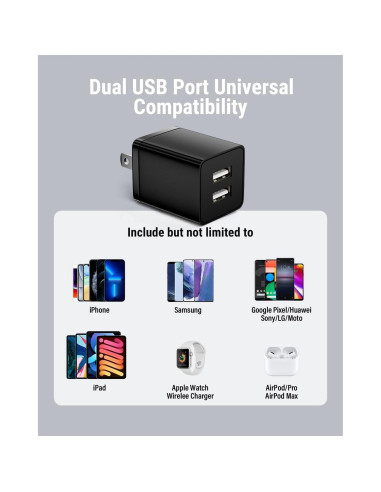 Paquete de 4 Cargadores de Pared USB 12W ShenZhen H-36