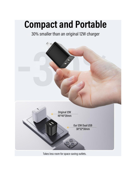 Paquete de 4 Cargadores de Pared USB 12W ShenZhen H-36