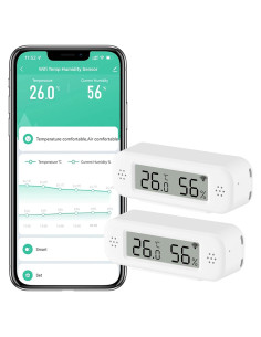 Termómetro Higrómetro WiFi Gaoducash 2-Pack Sensor Inteligente